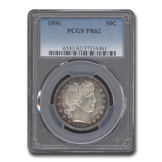 1896 Barber Half Dollar PR-62 PCGS 1896 Barber Half Dollar PR-62 PCGS